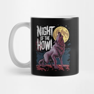 Night of the Howl Halloween Wolf Design Mug